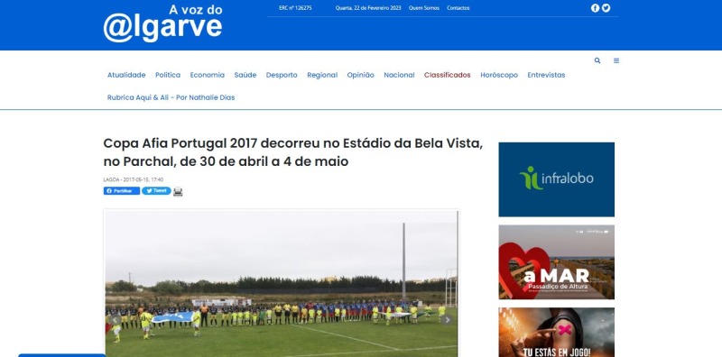 Copa Afia Portugal 2017 decorreu no Estádio da Bela Vista, no Parchal, de 30 de abril a 4 de maio