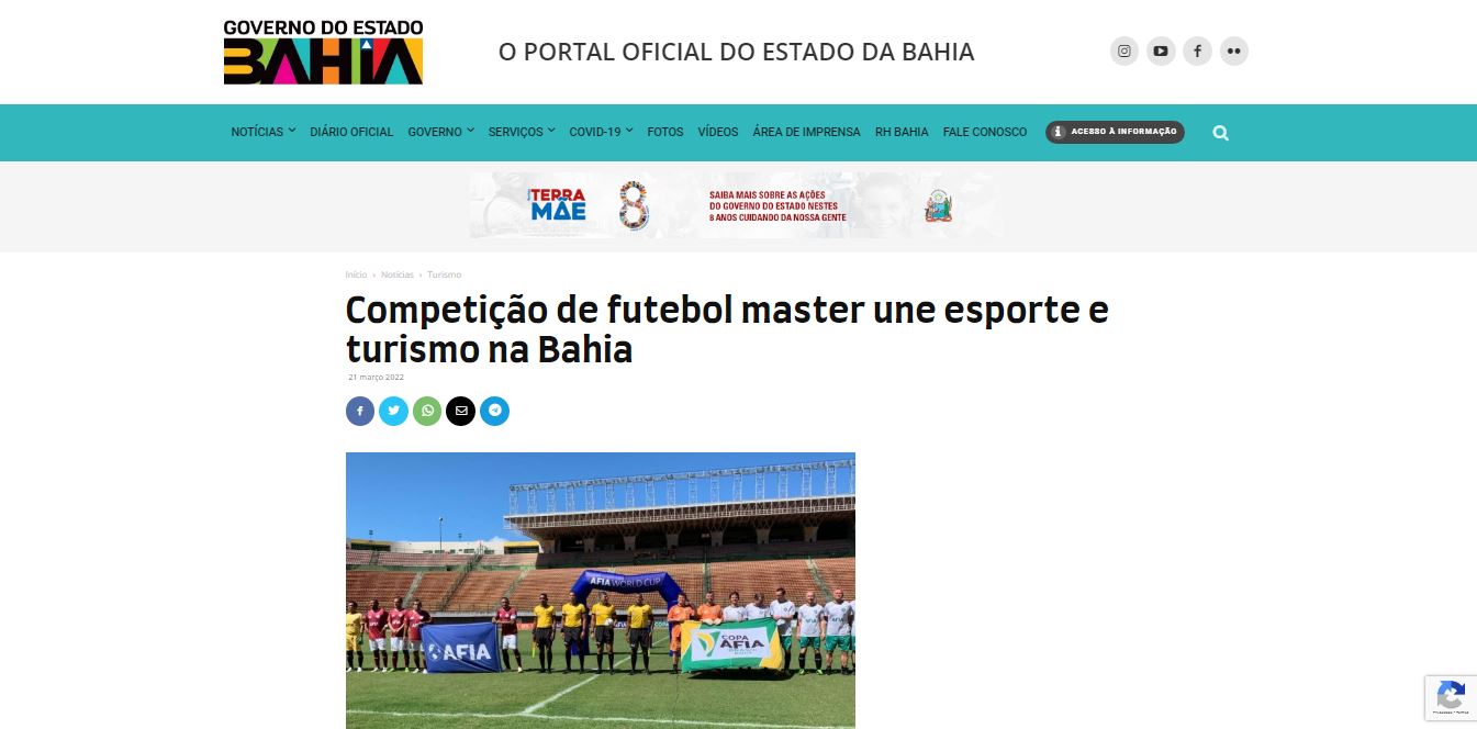 Competição de futebol master une esporte e turismo na Bahia