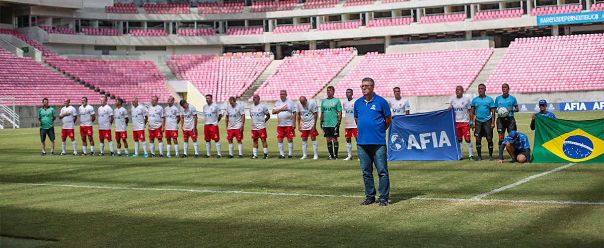Equipe do Colorado perfilada em campo, durante a Copa AFIA Brasil - Pernambuco 2023