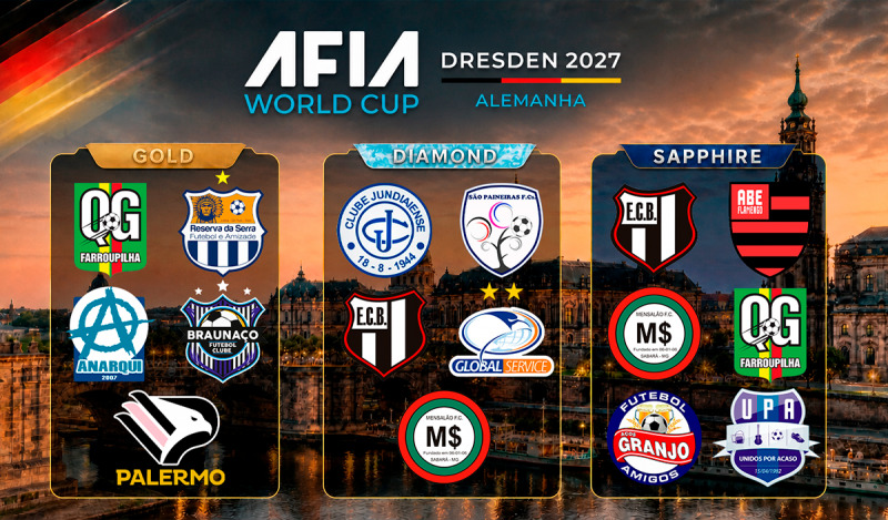AFIA Alemanha apresenta as 16 equipes que vão representar o Brasil no novo evento europeu